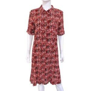 J. Jill Button Front Geometric Shirt Dress